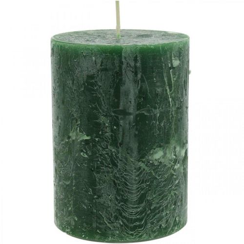 Durchgefärbte Kerzen Grün Rustic Safe Candle 80×110mm 4 St