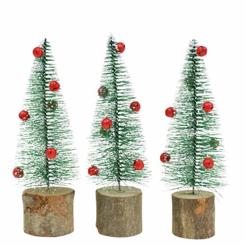 Floristik24 Tannenbaum Grün beschneit Ø5cm H15cm 6 St