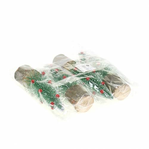 Artikel Tannenbaum Grün beschneit Ø6cm H20cm 4St