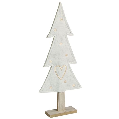 Artikel Tannenbaum Filz Deko mit Herz Creme Beige H35cm 2 St