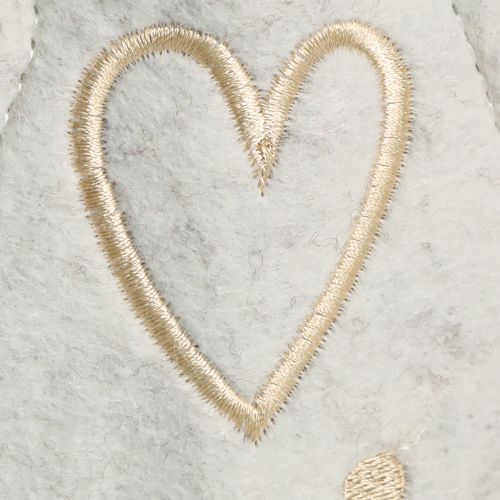 Artikel Tannenbaum Filz Deko mit Herz Creme Beige H35cm 2 St