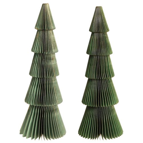 Artikel Tannenbaum Wabenpapier Weihnachten Grün Gold H30cm 2 St