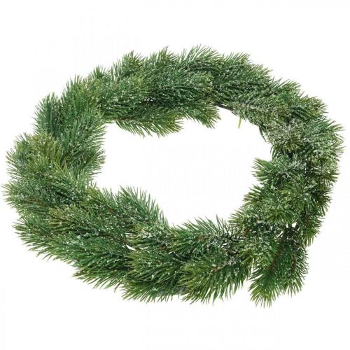 Floristik24 Tannenkranz künstlich Adventskranz Grün, geeist Ø35cm