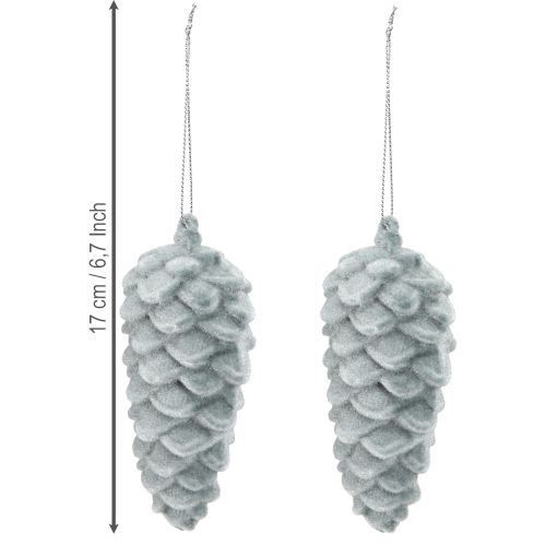 Artikel Tannenzapfen Deko Zapfen Grau beflockt 11,5cm 6 St