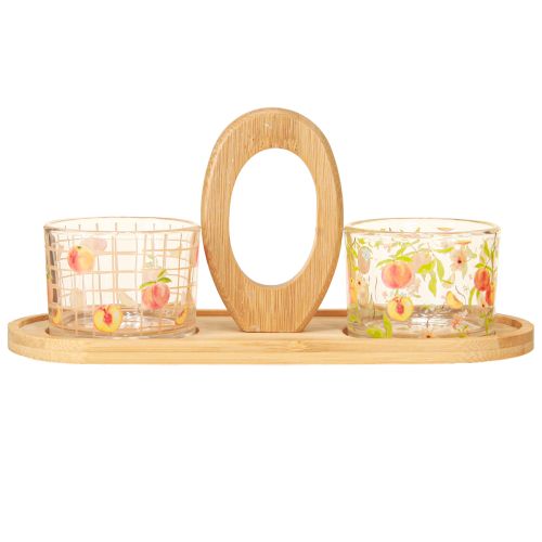Artikel Tapas Set Motiv Pfirsich Tischdeko Sommer 23×9×10,5cm