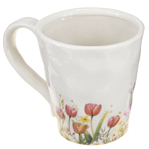 Artikel Pflanztasse Keramik Blumenmotiv für nostalgische Frühlingsdeko Pflanzenliebhaber 10,5cm