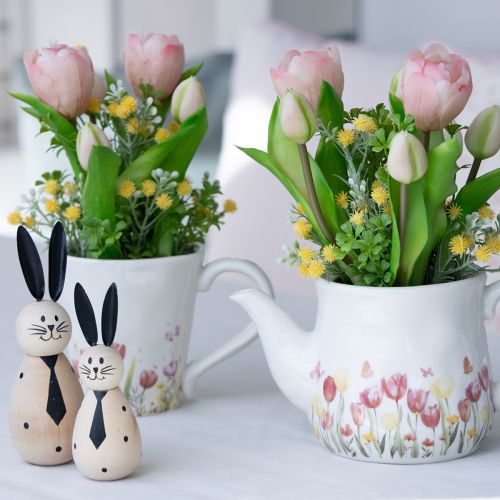 Artikel Pflanztasse Keramik Blumenmotiv für nostalgische Frühlingsdeko Pflanzenliebhaber 10,5cm