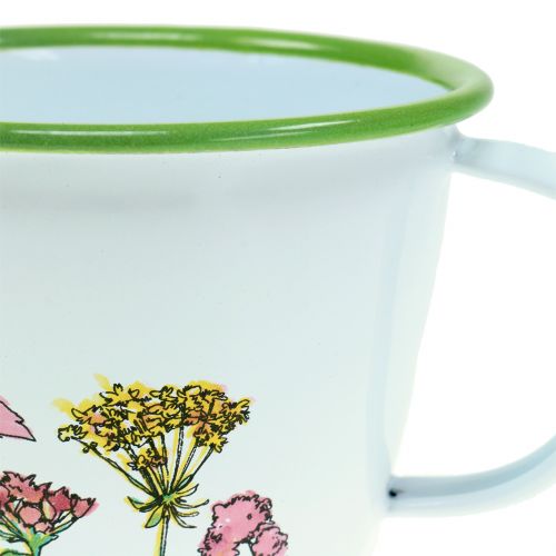 Artikel Deko Tasse Pflanztopf emailliert Ø11cm H8cm