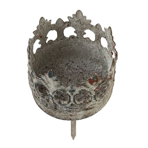 Artikel Teelichthalter Ø4cm H9,5cm zum Stecken Grau 4 St