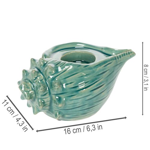 Teelichthalter Meeresschnecke Dekorative Tischkerze Badezimmer Wohnzimmer 16cm | Floristik24.de