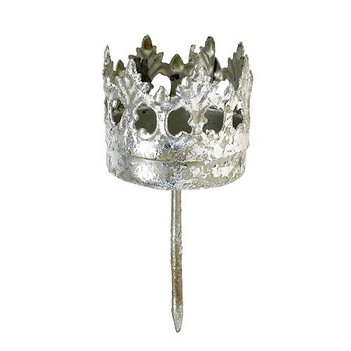 Teelichthalter Silber zum Stecken Ø4cm H9,5cm 4St