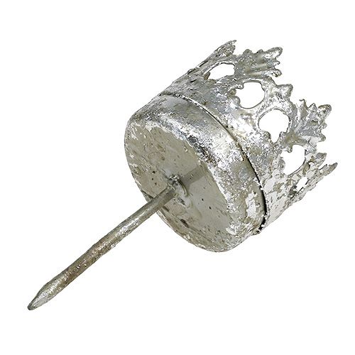 Artikel Teelichthalter Silber zum Stecken Ø4cm H9,5cm 4St