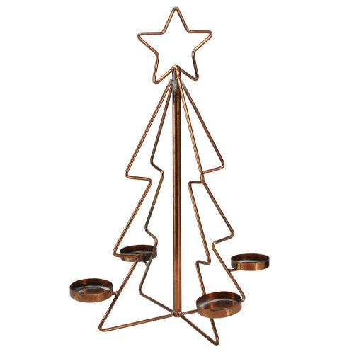 Floristik24 Teelichthalter Tannenbaum Tischdeko Bronze Ø27cm H38cm