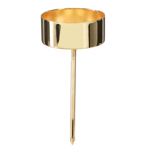 Artikel Teelichthalter zum Stecken Metall Gold H9cm 8 St