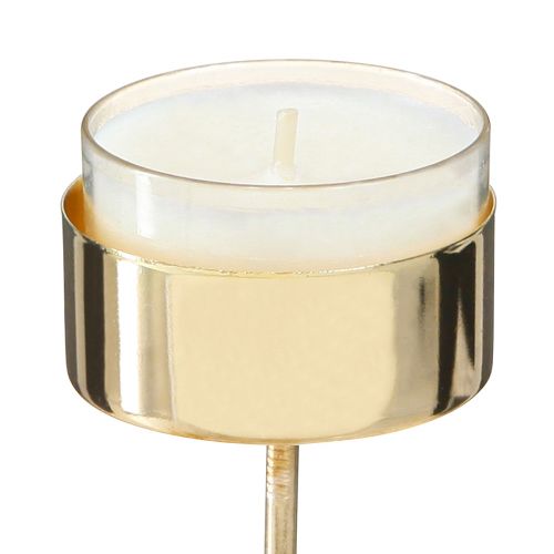 Artikel Teelichthalter zum Stecken Metall Gold H9cm 8 St