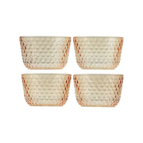 Artikel Teelichthalter Glas Windlicht Retro Orange Ø8cm H5cm 4St