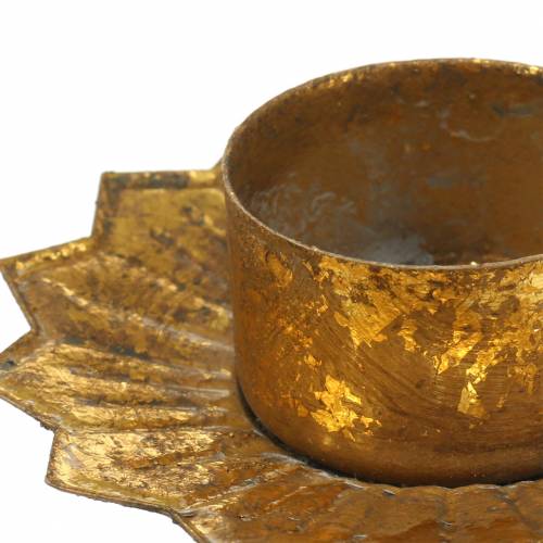 Floristik24 Teelichthalter zum Stecken Metall in Gold Ø9cm H9cm 4St