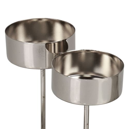 Floristik24 Teelichthalter zum Stecken Adventskranz Silber Ø4cm 8 St