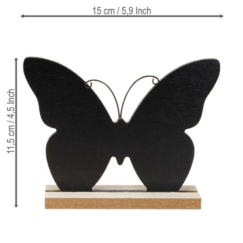 Artikel Tischdeko Holz Deko Schmetterling Schwarz Natur 15cm 6 St