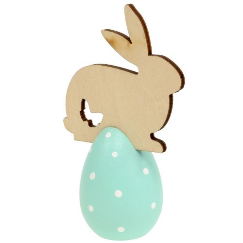 Floristik24 Tischdeko Osterei mit Hase 9cm - 12cm 2St