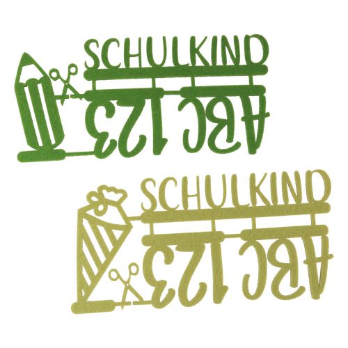 Artikel Tischdeko Einschulung Kuchentopper Streudeko aus Filz Grün Hellgrün 2St