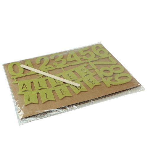 Artikel Tischdeko Geburtstag Kuchentopper Streudeko aus Filz Grün Grau 2St