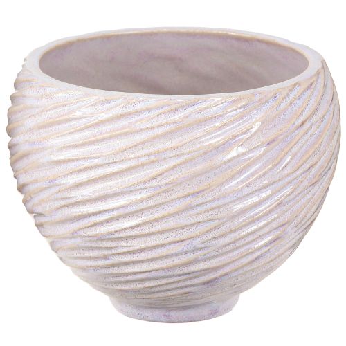 Artikel Keramik-Pflanzschale Creme-Rosa – Moderner Deko-Übertopf mit Rillenmuster Ø15cm 2St