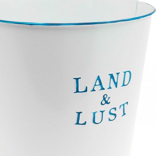 Artikel Blumentopf groß Weiß, Blau Metalldeko Übertopf Ø22×H21cm