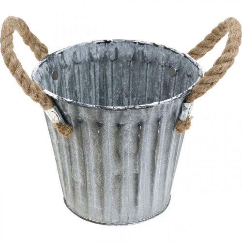 Floristik24 Pflanztopf mit Henkeln, Metallgefäß, Übertopf Antik-Look Ø12cm