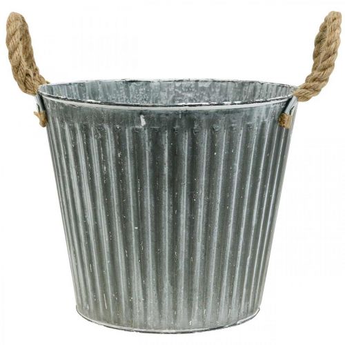 Artikel Pflanzgefäß, Deko-Topf mit Henkeln, Metalltopf zum Bepflanzen Ø25,5cm