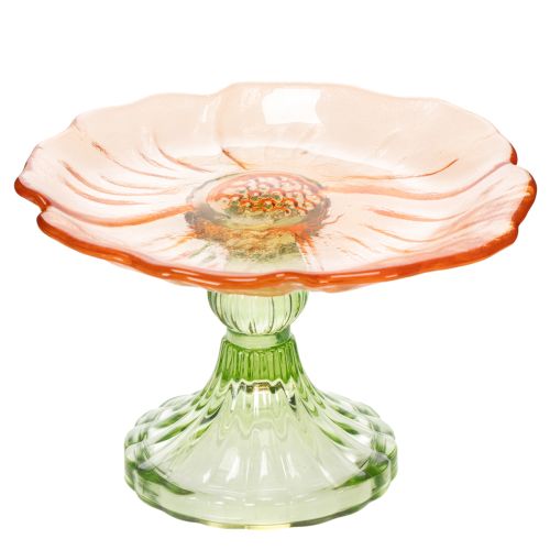 Dekoteller mit Fuß Glas Blume für stilvolle Tischdekoration und Sommerdeko 15cm kaufen | Floristik24.de