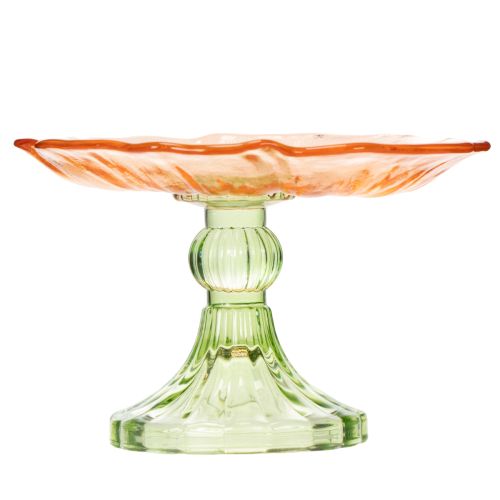 Dekoteller mit Fuß Glas Blume für stilvolle Tischdekoration und Sommerdeko 15cm | Floristik24.de
