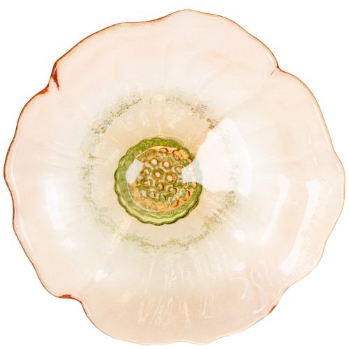 Dekoteller mit Fuß Glas Blume für stilvolle Tischdekoration und Sommerdeko 15cm | Floristik24.de