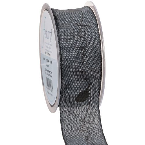 Artikel Trauerband Good bye Organzaband Vögel Schwarz 40mm 20m