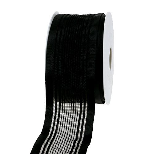 Floristik24 Tüllband, Trauerflor Schwarz 50mm