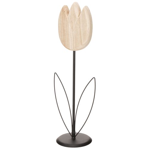 Artikel Dekorative Tulpe Holz Dekofigur auf Standfuß für Frühlingsakzente 47,5cm