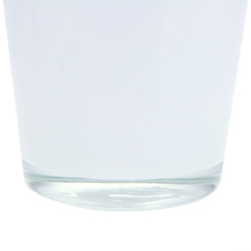 Artikel Übertopf aus Glas Weiß Ø11,5cm H11cm