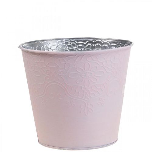 Übertopf Metall Blumenübertopf Pastell Rosa Ø13,5cm H12,5cm