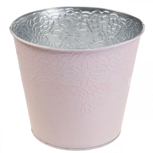 Artikel Übertopf Metall Blumenübertopf Pastell Rosa Ø13,5cm H12,5cm