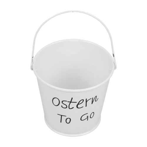 Artikel Übertopf Ostern Mini Blumentopf Metall Eimer Weiß 7cm 6 St