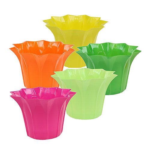 Floristik24 Übertopf Plastik bunt sort. Ø12cm 10 St