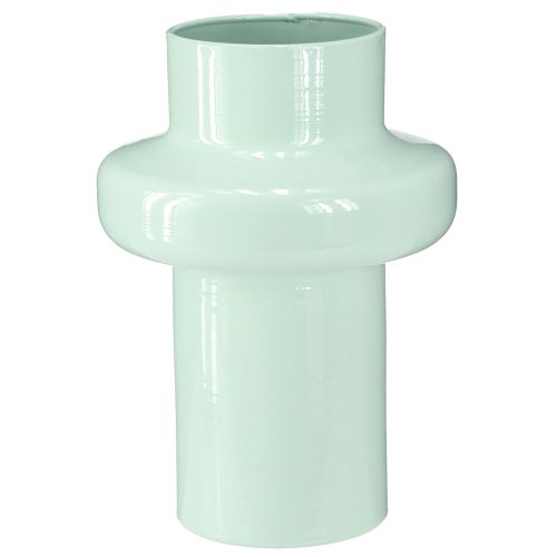 Vase Metallvase Deko Mintgrün Pastell Ø16,5cm H23,5cm