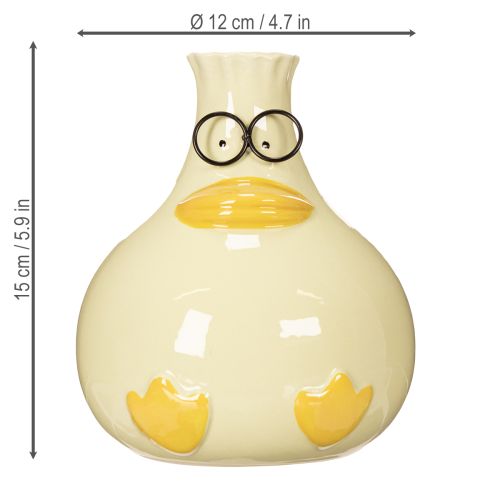 Artikel Entenfigur Vase Keramik fröhliches Design optimal für moderne Innenräume 15cm 2St