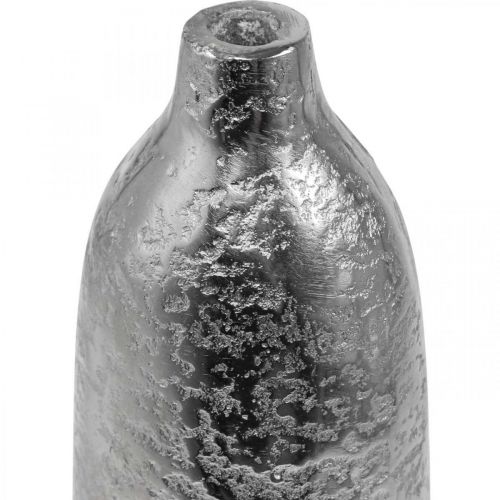 Artikel Deko Vase Metall Gehämmert Blumenvase Silber Ø9,5cm H32cm