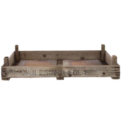 Artikel Vintage Holzkiste mit Maschendraht Landhausstil Zwiebelsieb Deko 75×50×14cm