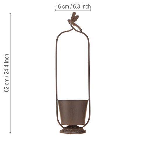 Artikel Vintage Pflanzkübel mit Rankhilfe Libelle Metall Ø16/H62cm