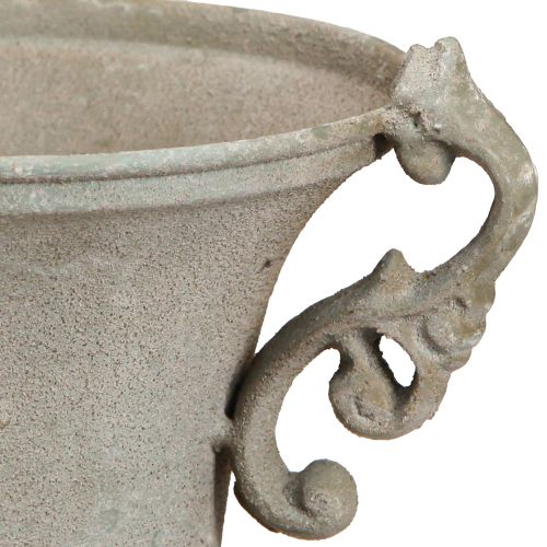 Artikel Vintage Pokal Grau Metall Pokal mit Henkel H22,5cm