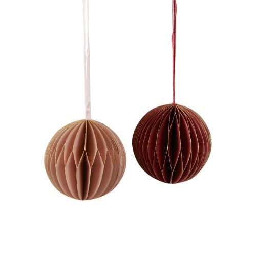 Wabenbälle Wabenkugeln Weihnachten Bordeaux Rosa Ø8cm 4St