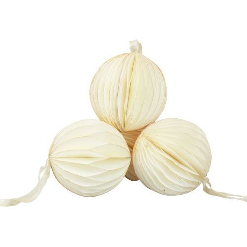 Artikel Wabenbälle Wabenkugeln Weihnachten Weiß Glitter Ø7cm 4St