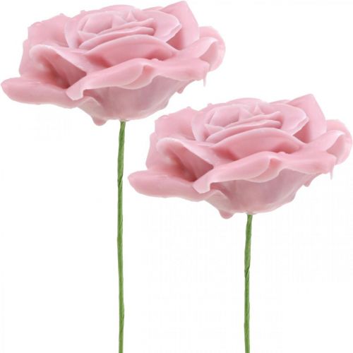 Artikel Wachsrosen Deko Rosen Wachs Rosa Ø8cm 12 St